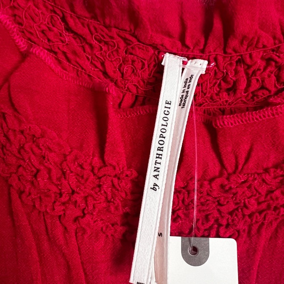 NWT BY ANTHROPOLOGIE RUFFLE-TRIM TEXTURED MINI DRESS Size Small - Picture 12 of 16